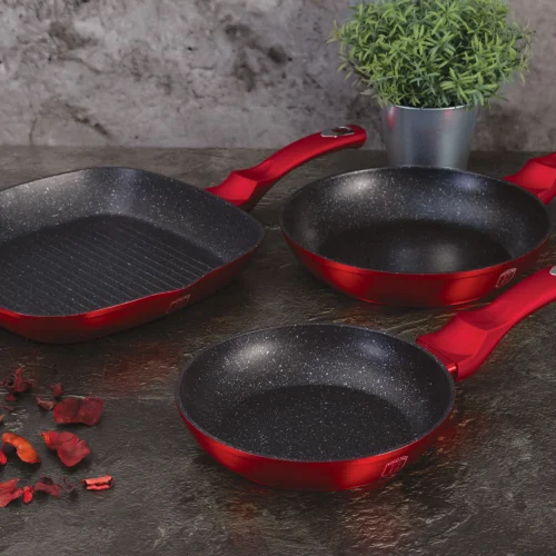 סט 3 מחבתות איכותיות Metallic