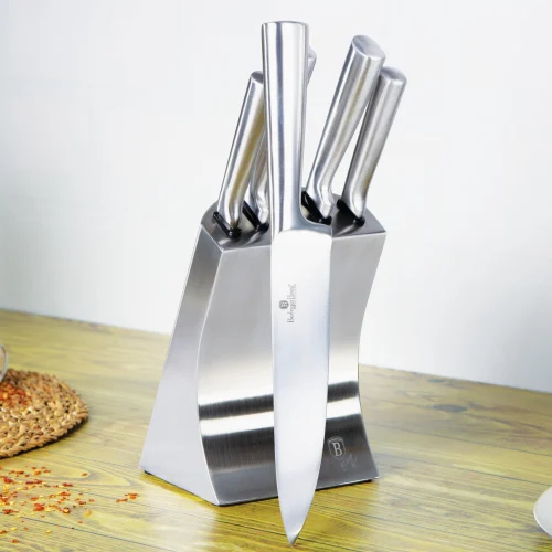 סט 6 סכינים +מעמד נירוסטה איכותי